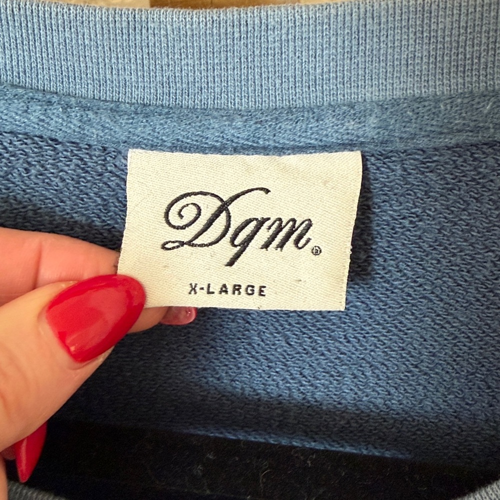 DQM Men's Skater Brand Blue Pullover Sweatshirt - Picture 3 of 4